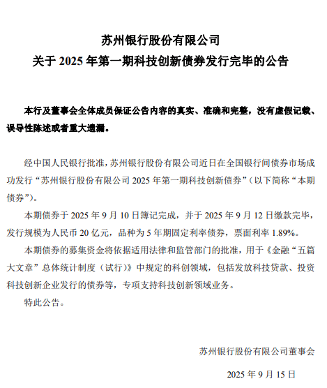9月再添10家银行入场!银行科创债发行规模已超2600亿元