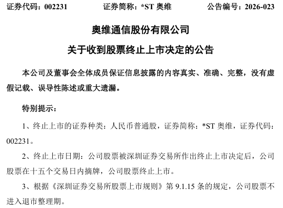 *ST椰岛:股票可能在披露2025年度报告后被终止上市